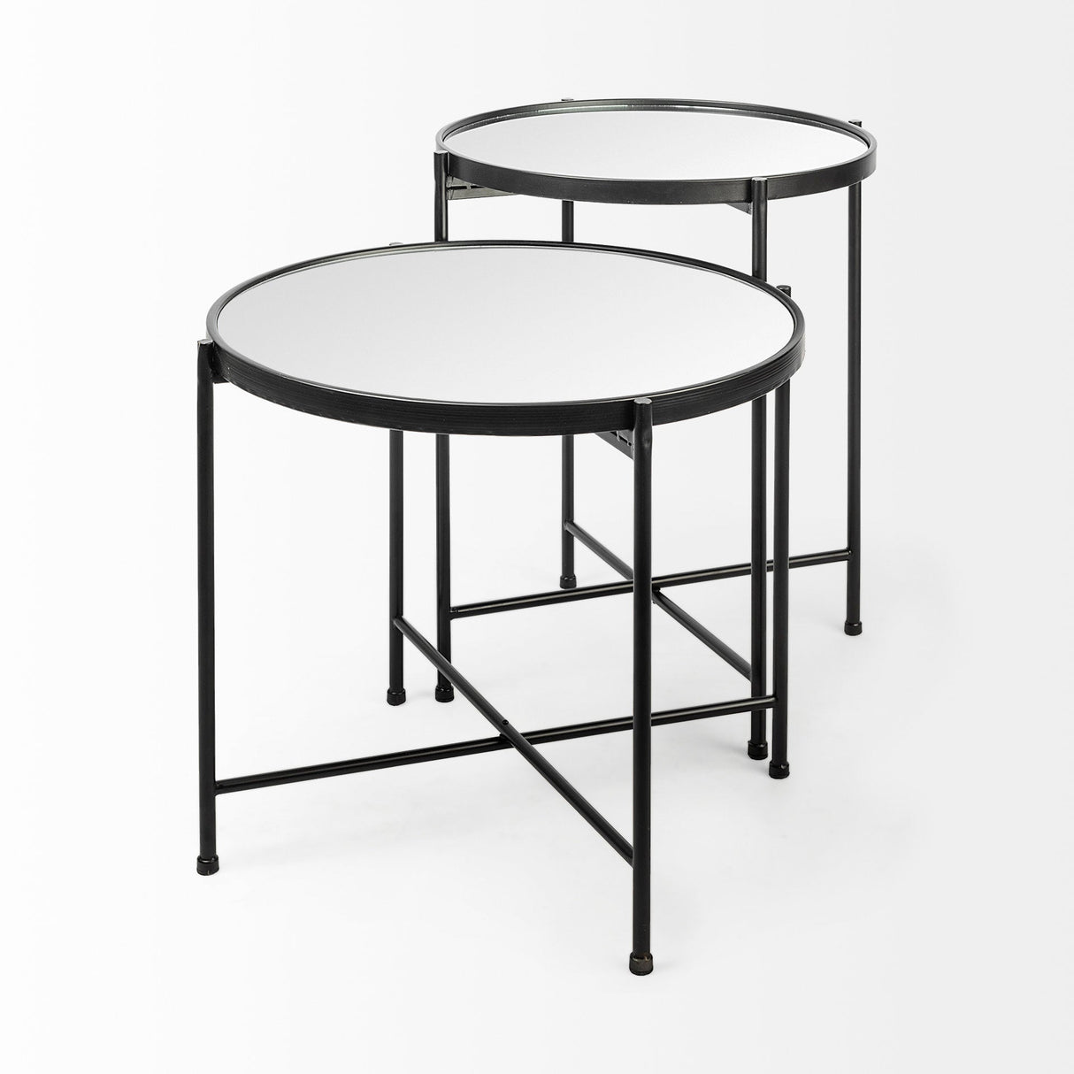 Samantha (Small) Black Mirror Top Accent Table by Mercana at Eve Furniture