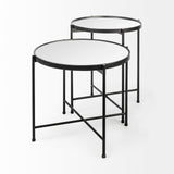 Samantha (Small) Black Mirror Top Accent Table by Mercana at Eve Furniture