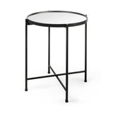 Samantha (Small) Black Mirror Top Accent Table by Mercana at Eve Furniture