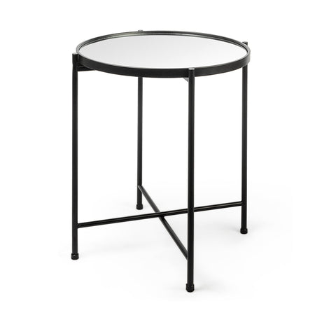 Samantha (Small) Black Mirror Top Accent Table by Mercana at Eve Furniture