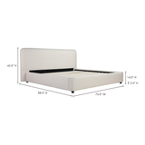 Samara Cottage Linen Queen Bed by MOES at Eve Furniture