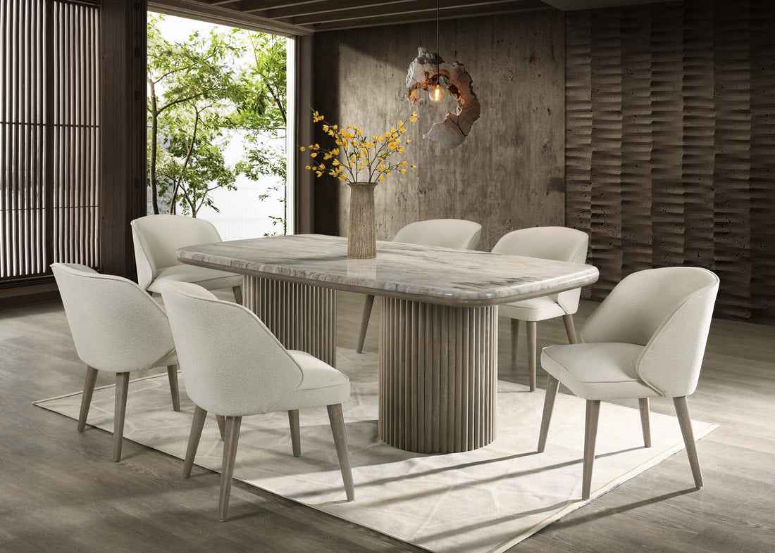 Samara Genuine Marble 7-Piece Dining Room Set