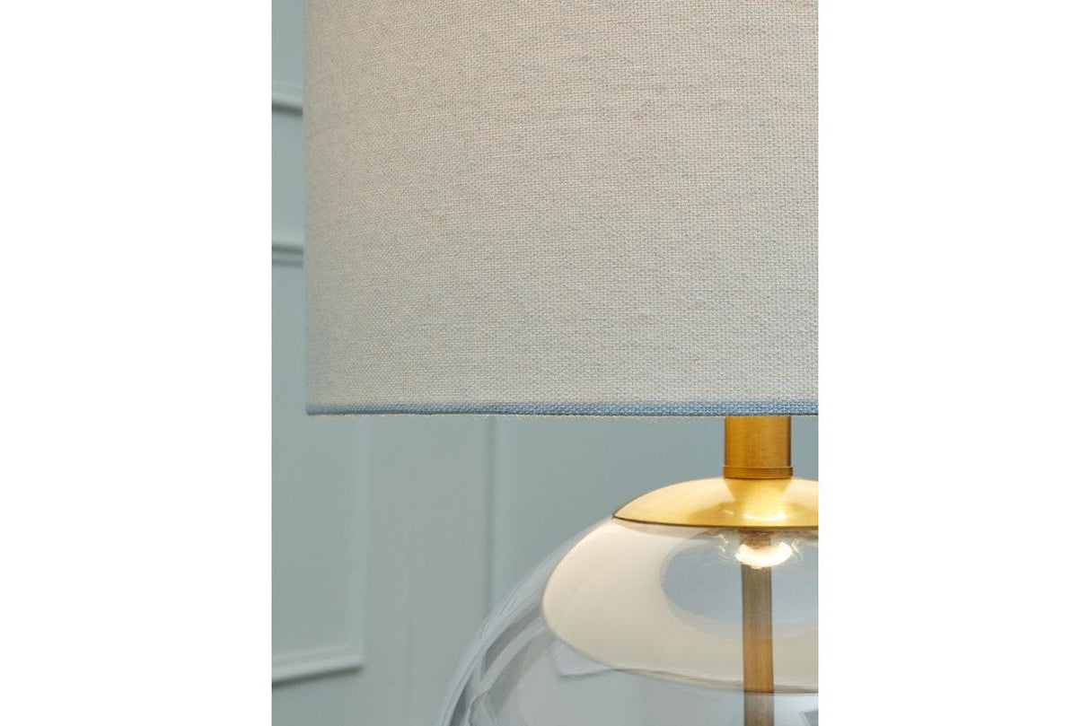 Samder Clear/Brass Finish Table Lamp by Ashley at Eve Furniture