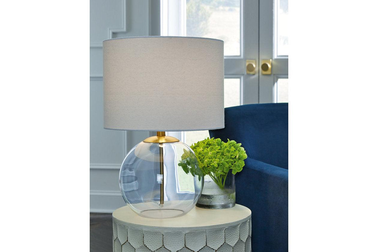 Samder Clear/Brass Finish Table Lamp by Ashley at Eve Furniture