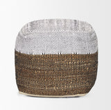 Samiya Jute w/ White Cotton Pouf by Mercana at Eve Furniture