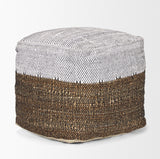Samiya Jute w/ White Cotton Pouf by Mercana at Eve Furniture