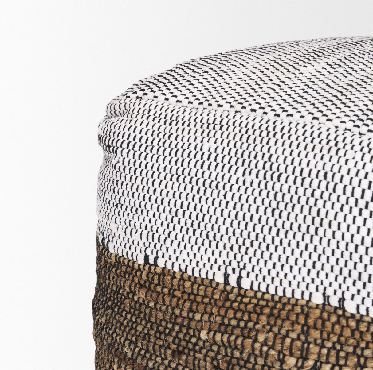 Samiya Jute w/ White Cotton Pouf by Mercana at Eve Furniture