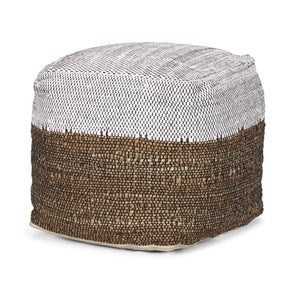 Samiya Jute w/ White Cotton Pouf by Mercana at Eve Furniture