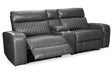 Samperstone Gray 3-Piece Power Reclining Modular Loveseat by Ashley at Eve Furniture
