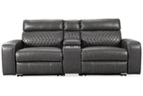 Samperstone Gray 3-Piece Power Reclining Modular Loveseat by Ashley at Eve Furniture