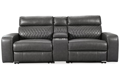 Samperstone Gray 3-Piece Power Reclining Modular Loveseat by Ashley at Eve Furniture