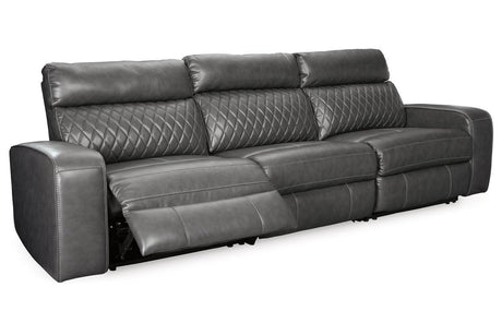 Samperstone Gray 3-Piece Power Reclining Sectional Sofa by Ashley at Eve Furniture