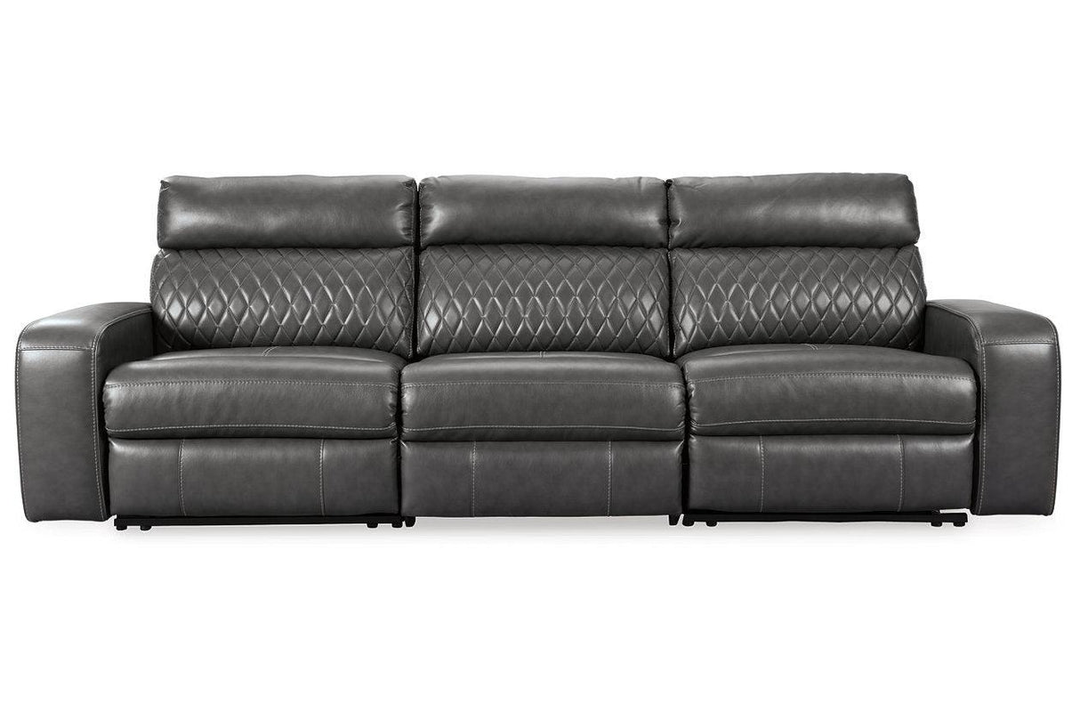 Samperstone Gray 3-Piece Power Reclining Sectional Sofa by Ashley at Eve Furniture