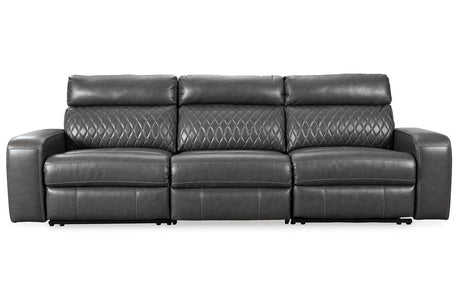 Samperstone Gray 3-Piece Power Reclining Sectional Sofa by Ashley at Eve Furniture