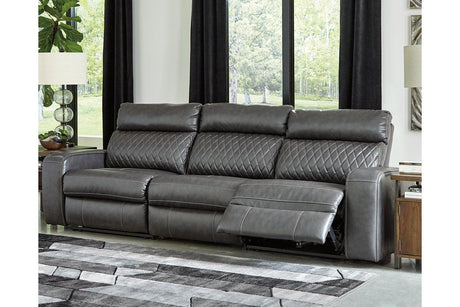 Samperstone Gray 3-Piece Power Reclining Sectional Sofa by Ashley at Eve Furniture