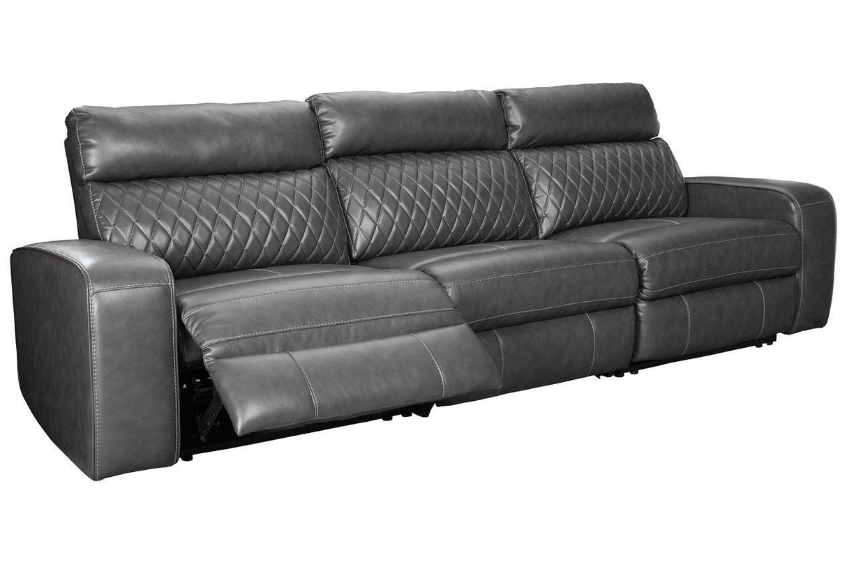 Samperstone Gray 3-Piece Power Reclining Sofa by Ashley at Eve Furniture