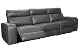 Samperstone Gray 3-Piece Power Reclining Sofa by Ashley at Eve Furniture