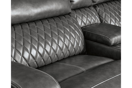 Samperstone Gray 6-Piece Power Reclining Modular Sectional by Ashley at Eve Furniture