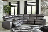 Samperstone Gray 6-Piece Power Reclining Modular Sectional by Ashley at Eve Furniture