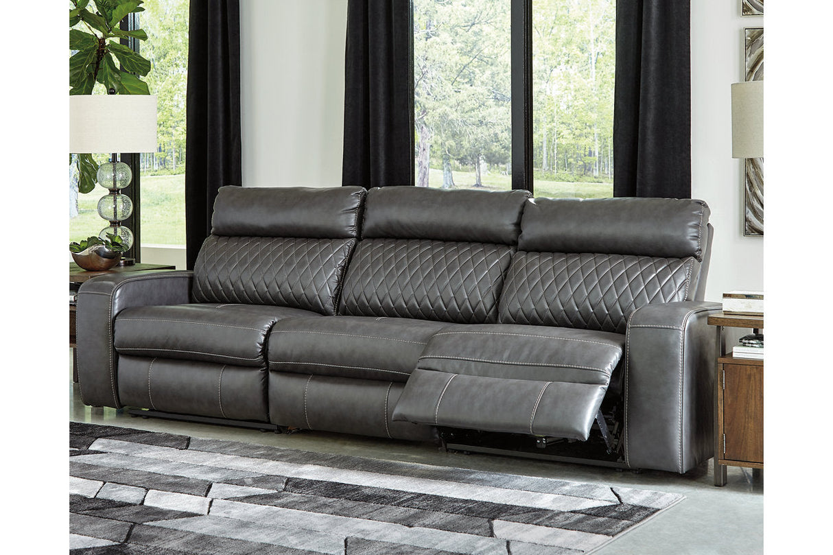 Samperstone Gray Power Reclining Living Room Set by Ashley at Eve Furniture