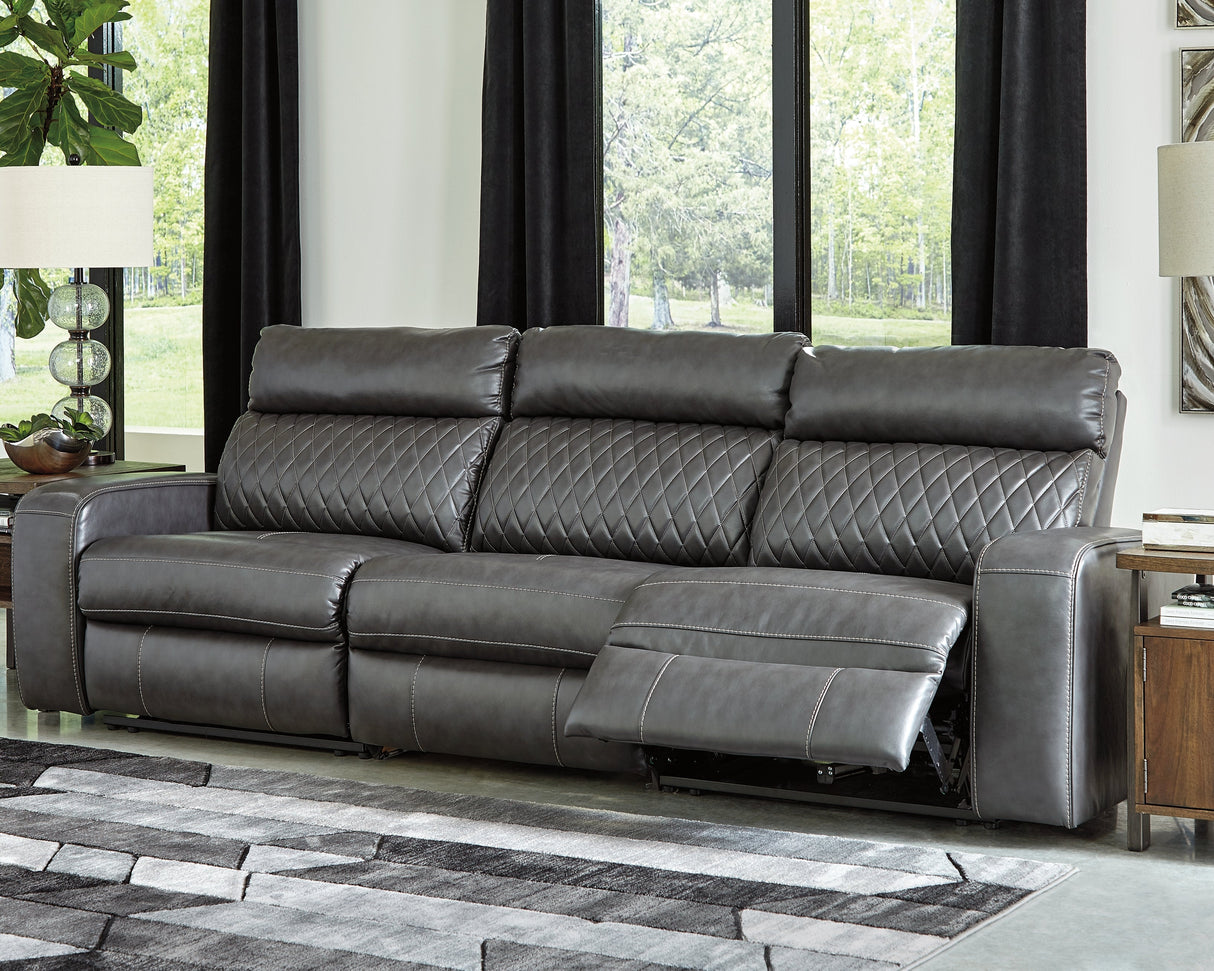 Samperstone Gray Power Reclining Living Room Set by Ashley at Eve Furniture