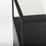 Samson 15.7L x 15.7W x 21.3H Side Table Matte Black Metal and Glass by Mercana at Eve Furniture
