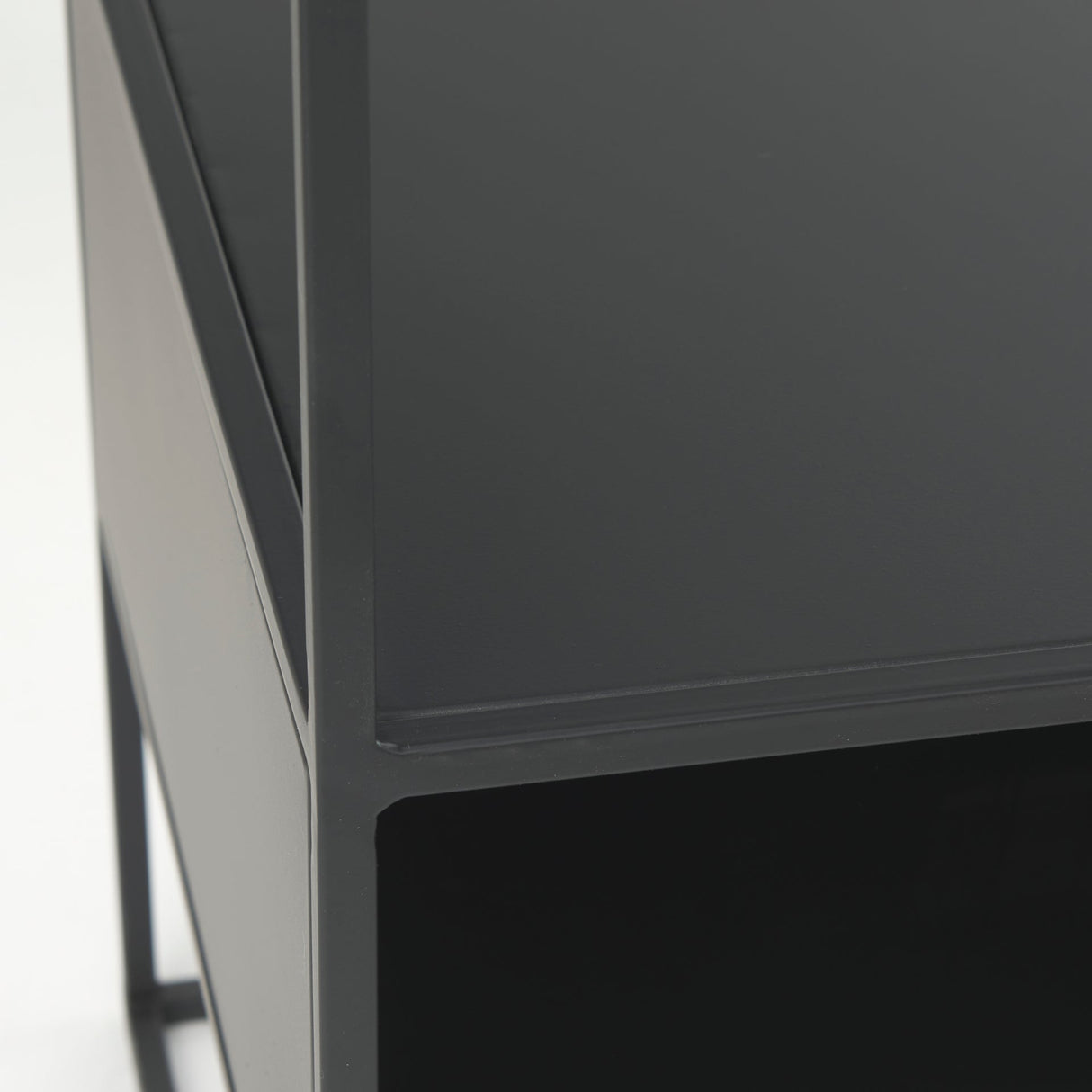 Samson 15.7L x 15.7W x 21.3H Side Table Matte Black Metal and Glass by Mercana at Eve Furniture