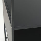 Samson 15.7L x 15.7W x 21.3H Side Table Matte Black Metal and Glass by Mercana at Eve Furniture