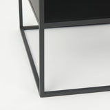 Samson 15.7L x 15.7W x 21.3H Side Table Matte Black Metal and Glass by Mercana at Eve Furniture
