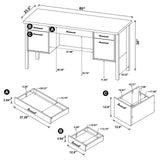 Samson Weathered Oak 4-Drawer Office Desk