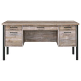 Samson Weathered Oak 4-Drawer Office Desk