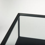 Samson Side Table Matte Black Metal and Glass by Mercana at Eve Furniture