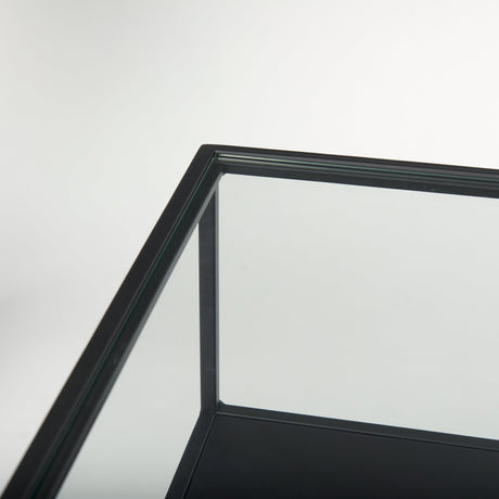 Samson Side Table Matte Black Metal and Glass by Mercana at Eve Furniture