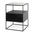 Samson Side Table Matte Black Metal and Glass by Mercana at Eve Furniture