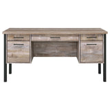 Samson Weathered Oak 4-Drawer Office Desk by Coaster at Eve Furniture