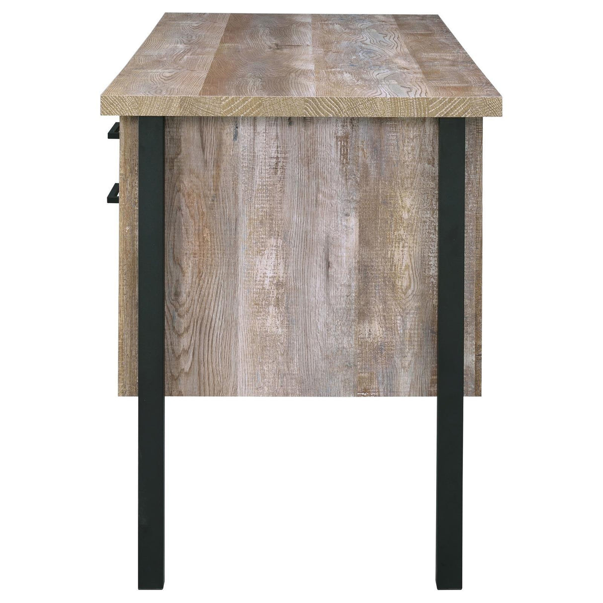 Samson Weathered Oak 4-Drawer Office Desk by Coaster at Eve Furniture