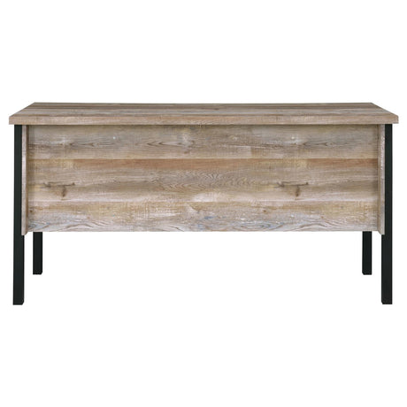 Samson Weathered Oak 4-Drawer Office Desk by Coaster at Eve Furniture