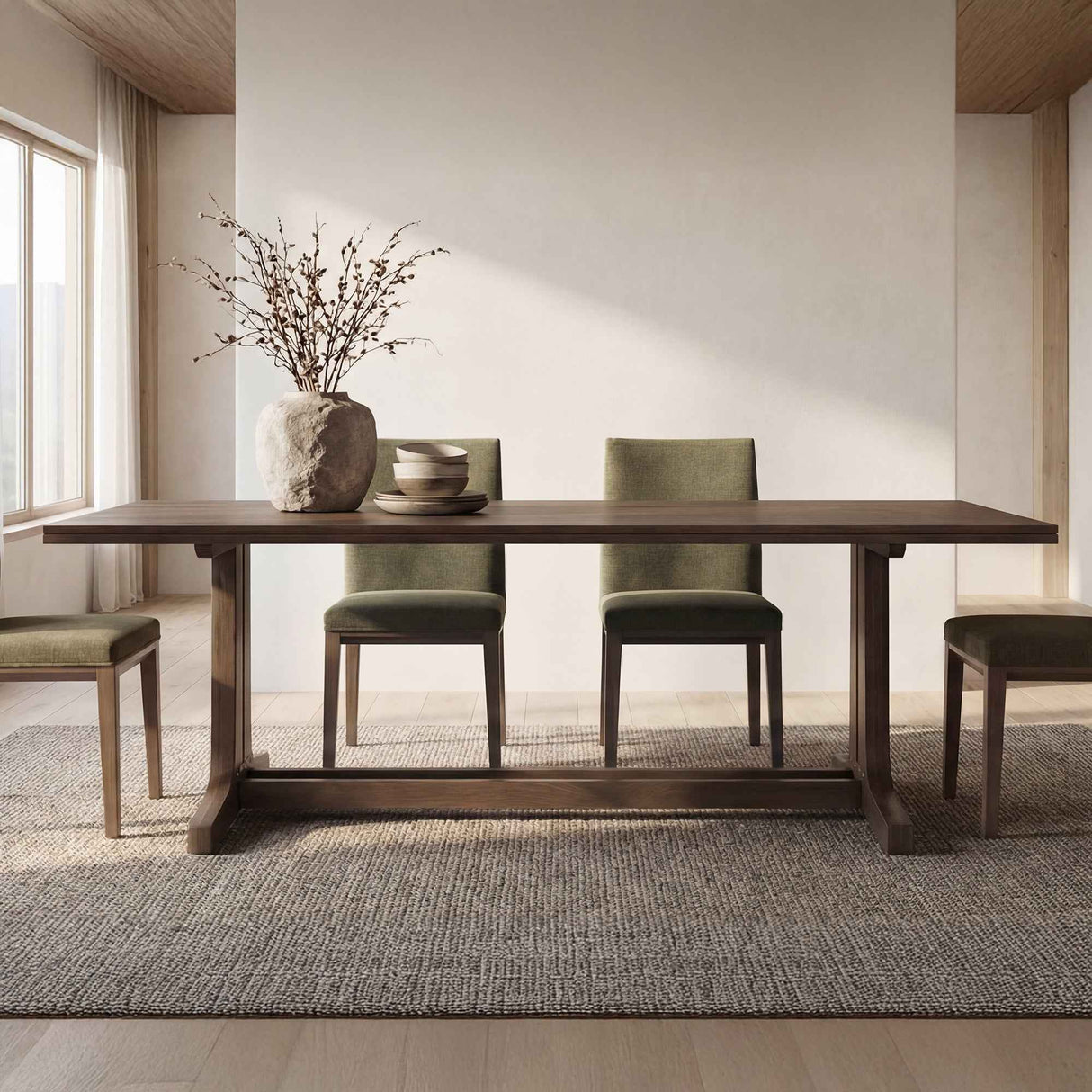 Samuel Dark Brown Dining Table by Moe's Home at Eve Furniture