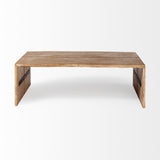 San Andreas 48x30.5 Rectangular Brown Solid Wood Top and Base Coffee Table by Mercana at Eve Furniture