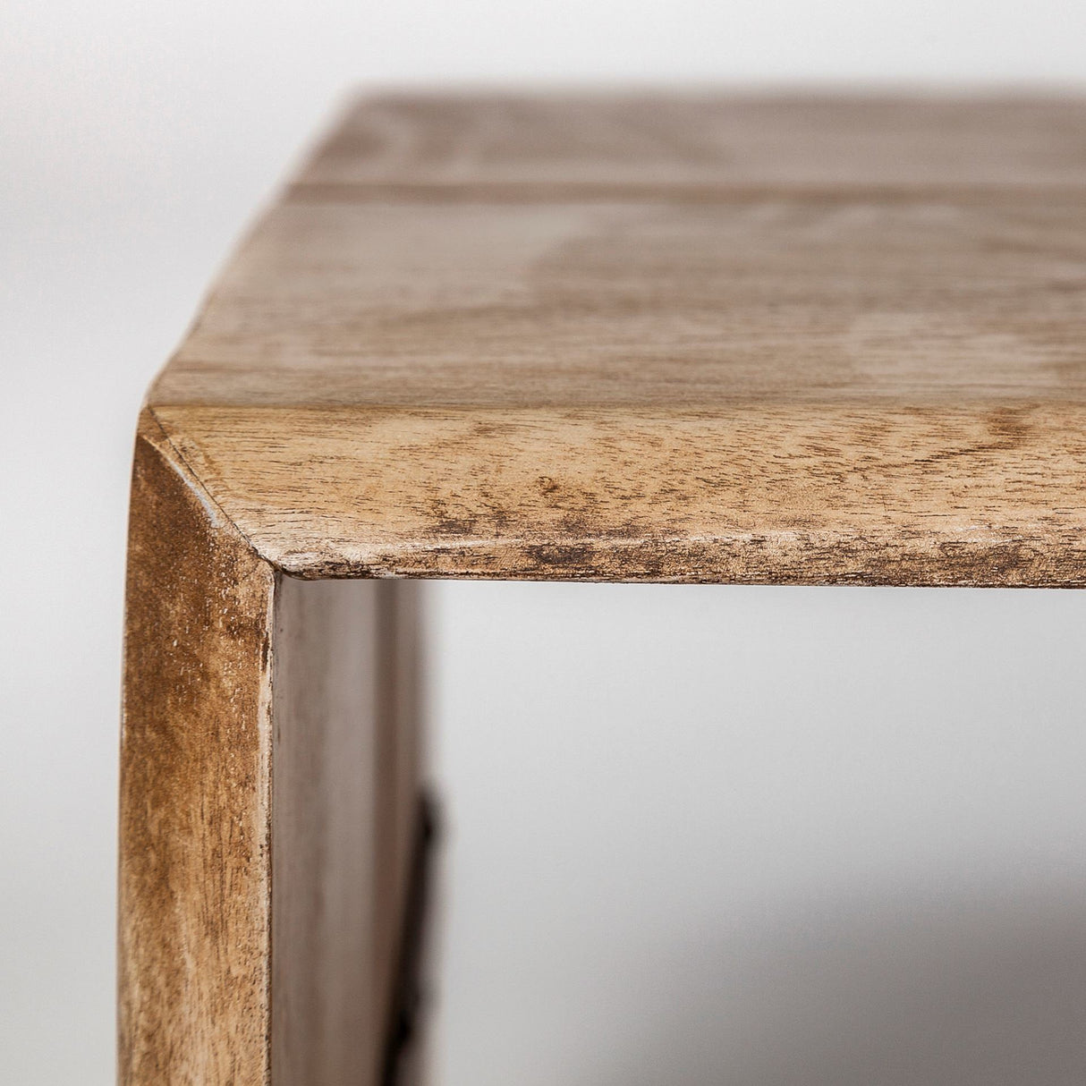 San Andreas Rectangular Brown Solid Wood Top and Base Coffee Table by Mercana at Eve Furniture