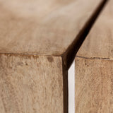 San Andreas Rectangular Brown Solid Wood Top and Base Coffee Table by Mercana at Eve Furniture