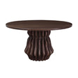 San Juan 54" Round Dining Table with Live Edge Sculptural Base in Royal Brown by Home Trends & Design at Eve Furniture