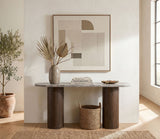 San Juan 55" Console Table in Royal Brown with Gray Travertine by Home Trends & Design at Eve Furniture