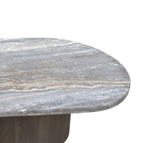San Juan 75" Coffee Table in Royal Brown with Gray Travertine by Home Trends & Design at Eve Furniture