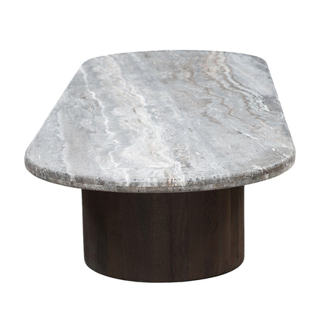 San Juan 75" Coffee Table in Royal Brown with Gray Travertine by Home Trends & Design at Eve Furniture