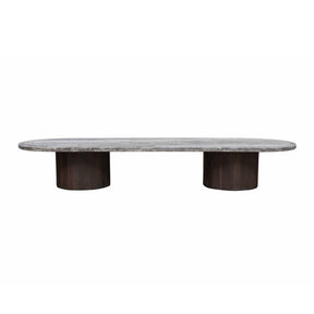 San Juan 75" Coffee Table in Royal Brown with Gray Travertine by Home Trends & Design at Eve Furniture