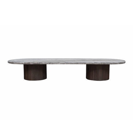 San Juan 75" Coffee Table in Royal Brown with Gray Travertine by Home Trends & Design at Eve Furniture