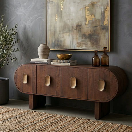 San Juan 75" Four Door Sideboard in Royal Brown by Home Trends & Design at Eve Furniture