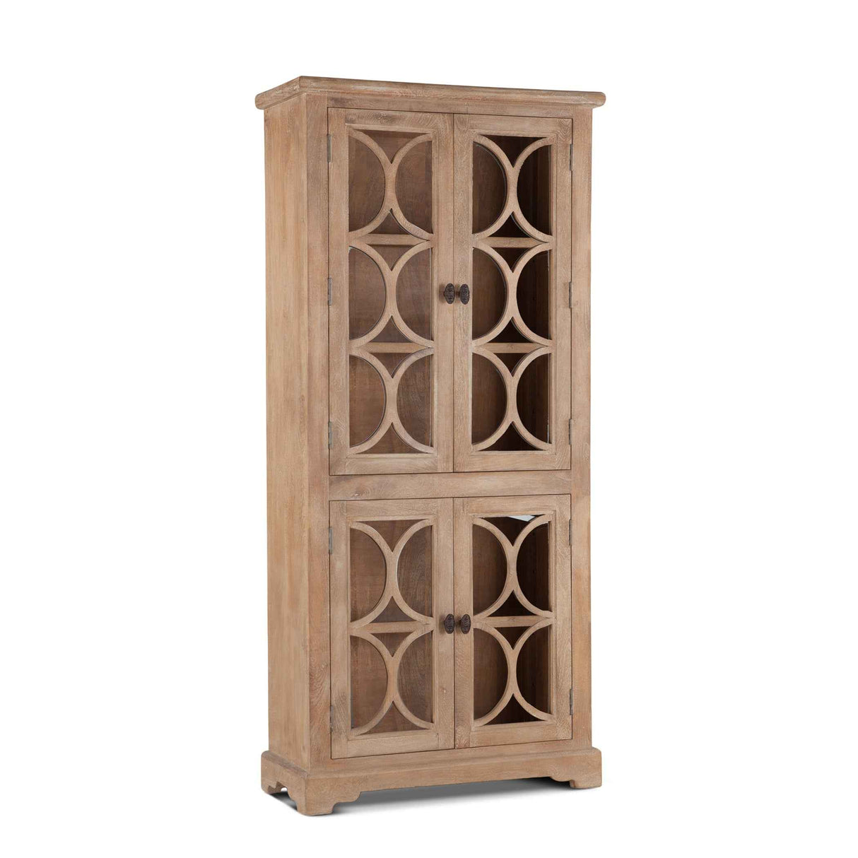 San Rafael 38" Tall Glass Cabinet in Antique Oak by Home Trends & Design at Eve Furniture