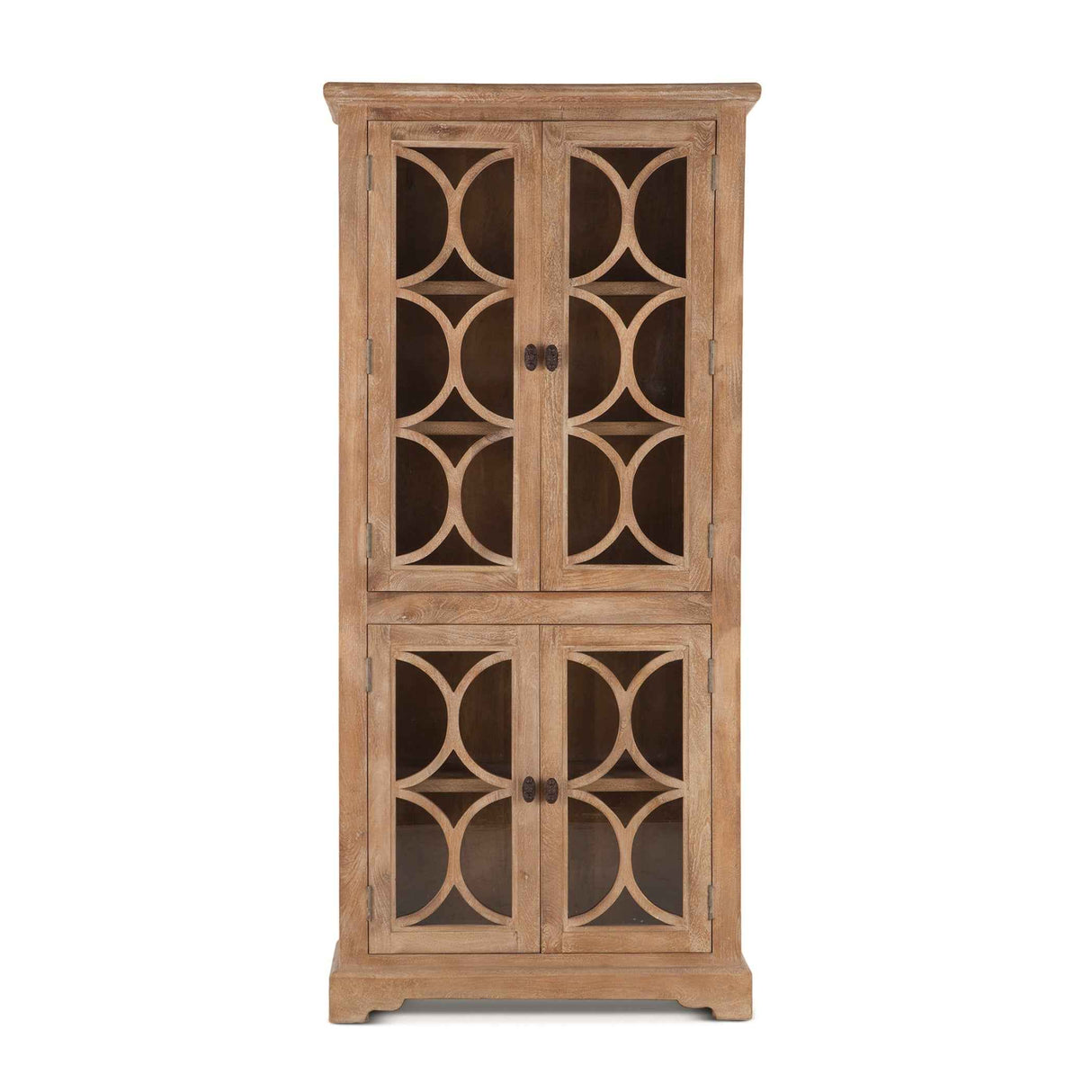 San Rafael 38" Tall Glass Cabinet in Antique Oak by Home Trends & Design at Eve Furniture